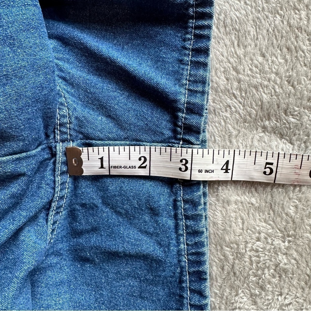 Vintage Ocean Pacific Denim Shorts Size 5 Rainbow Belt Retro OP Jean Shorts - Picture 6 of 7